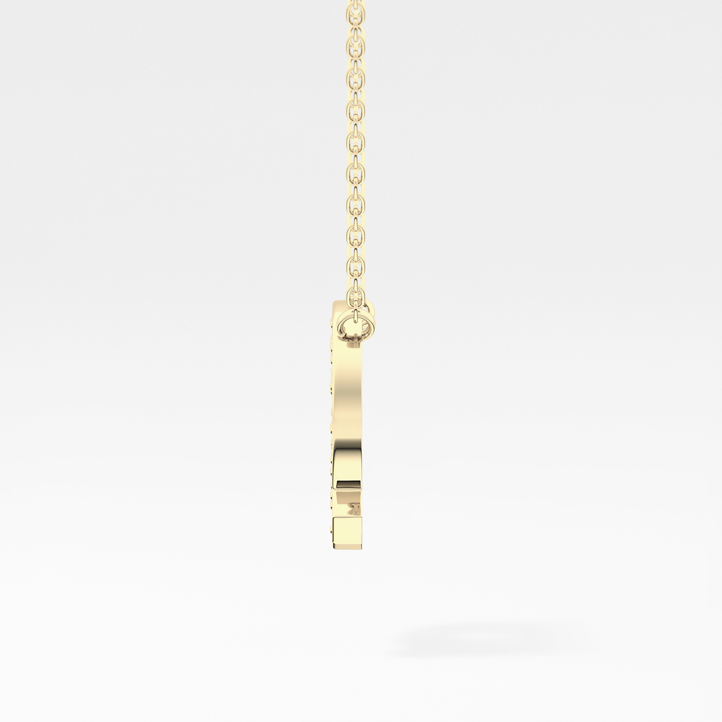 0.268 TCW Round Lab Grown Diamond Q Initial Pendant Necklace