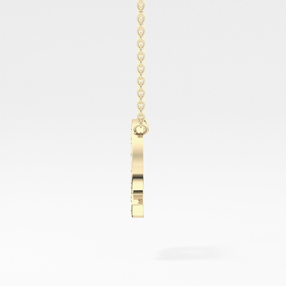 0.268 TCW Round Lab Grown Diamond Q Initial Pendant Necklace