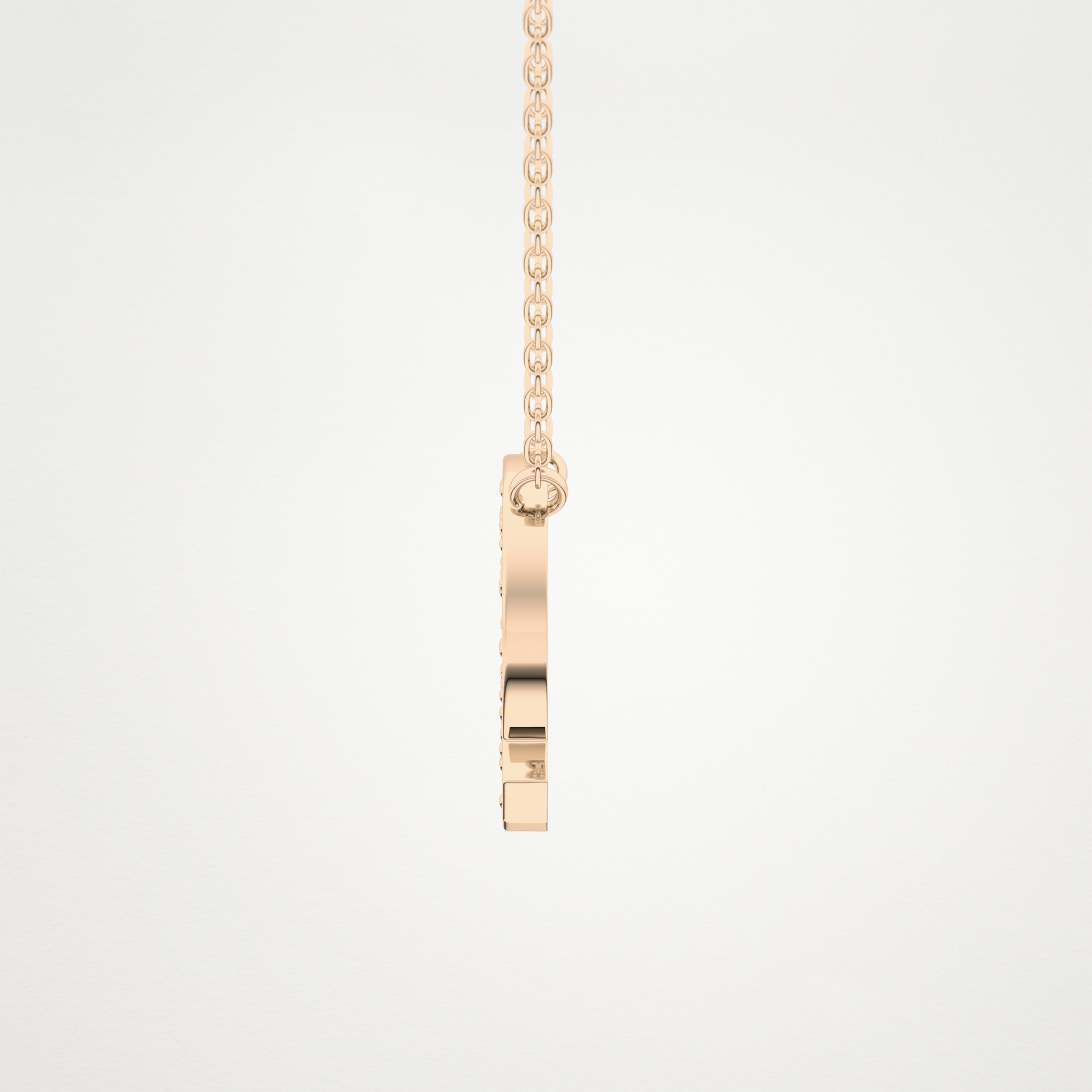 0.268 TCW Round Lab Grown Diamond Q Initial Pendant Necklace