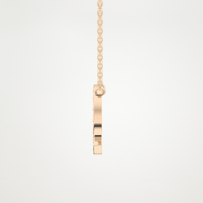 0.268 TCW Round Lab Grown Diamond Q Initial Pendant Necklace