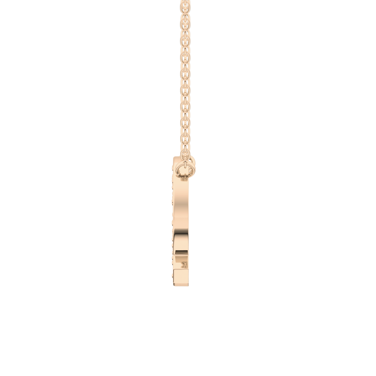 0.268 TCW Round Lab Grown Diamond Q Initial Pendant Necklace