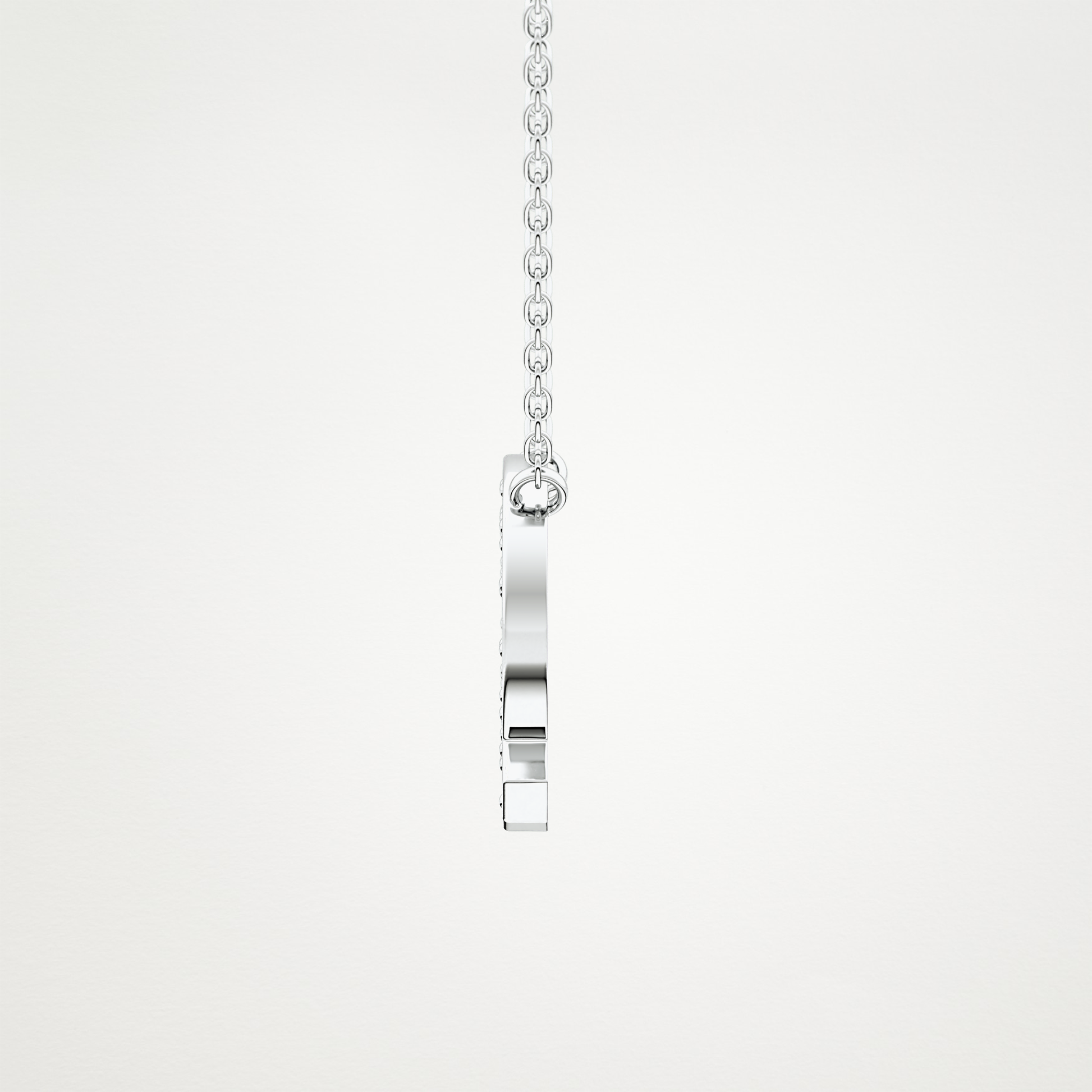 0.268 TCW Round Lab Grown Diamond Q Initial Pendant Necklace