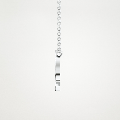 0.268 TCW Round Lab Grown Diamond Q Initial Pendant Necklace