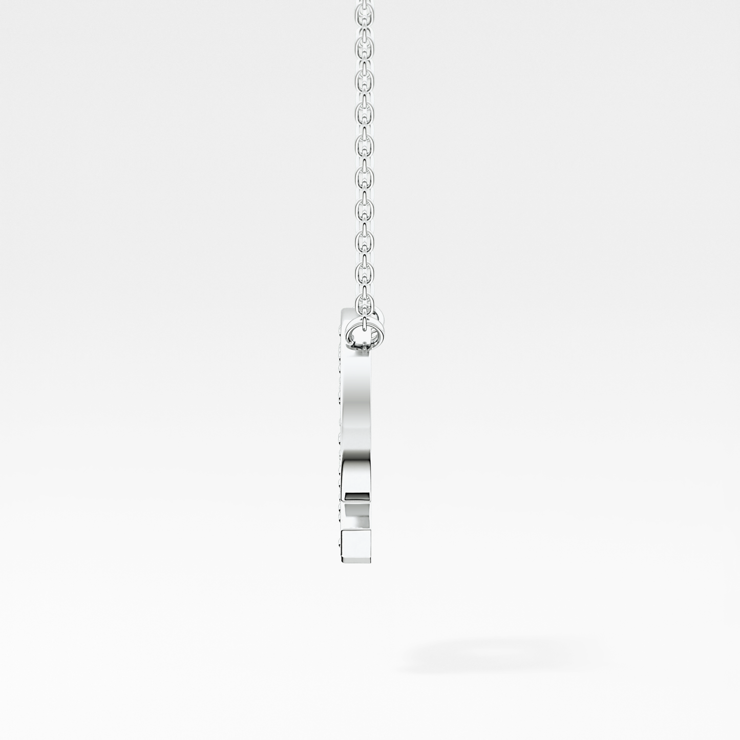 0.268 TCW Round Lab Grown Diamond Q Initial Pendant Necklace