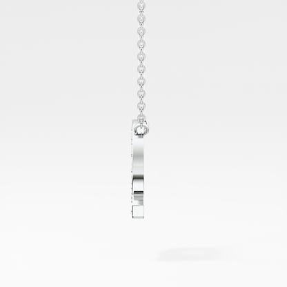 0.268 TCW Round Lab Grown Diamond Q Initial Pendant Necklace