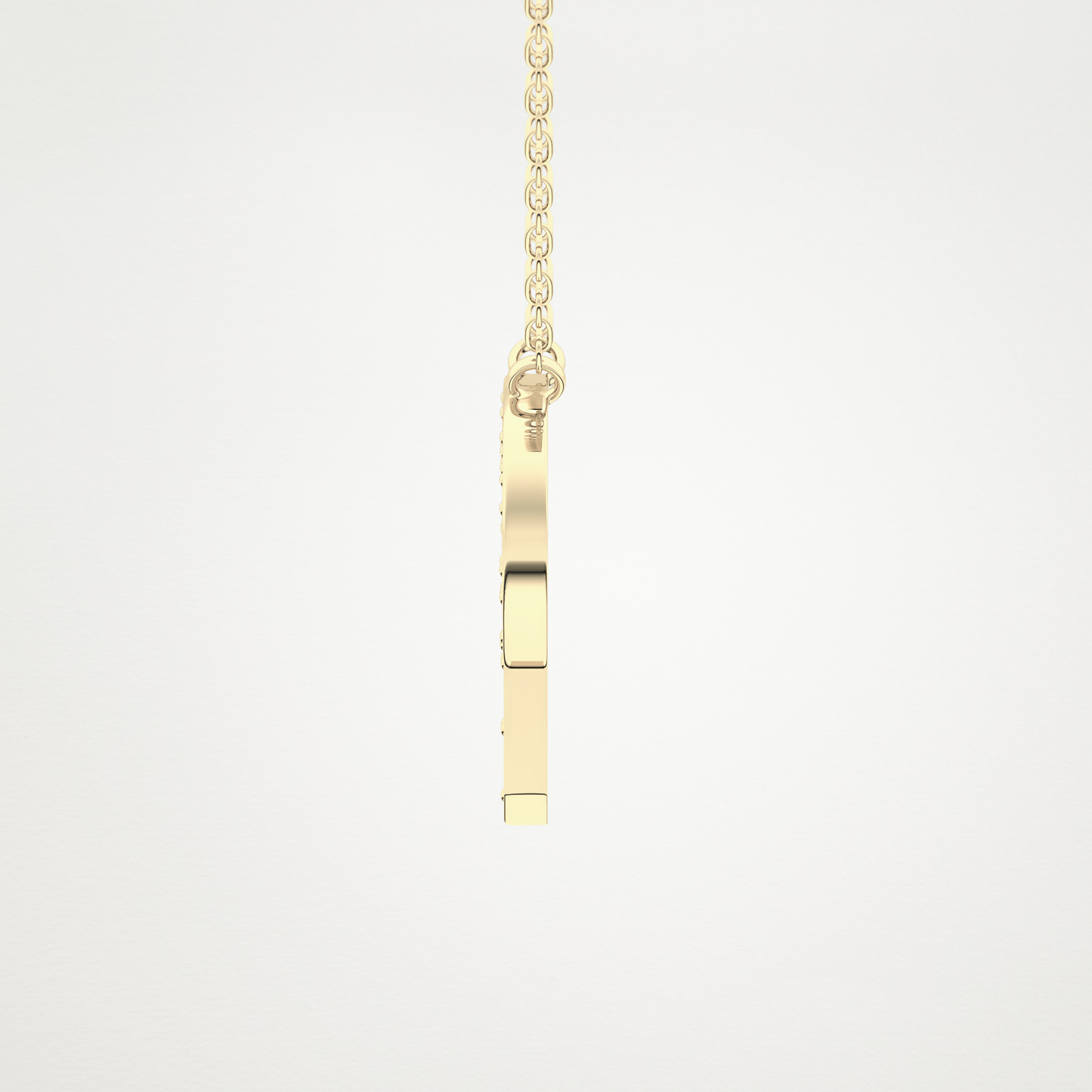 0.39 TCW Round Lab Grown Diamond P Initial Shaped Necklace