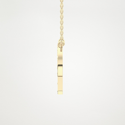 0.39 TCW Round Lab Grown Diamond P Initial Shaped Necklace