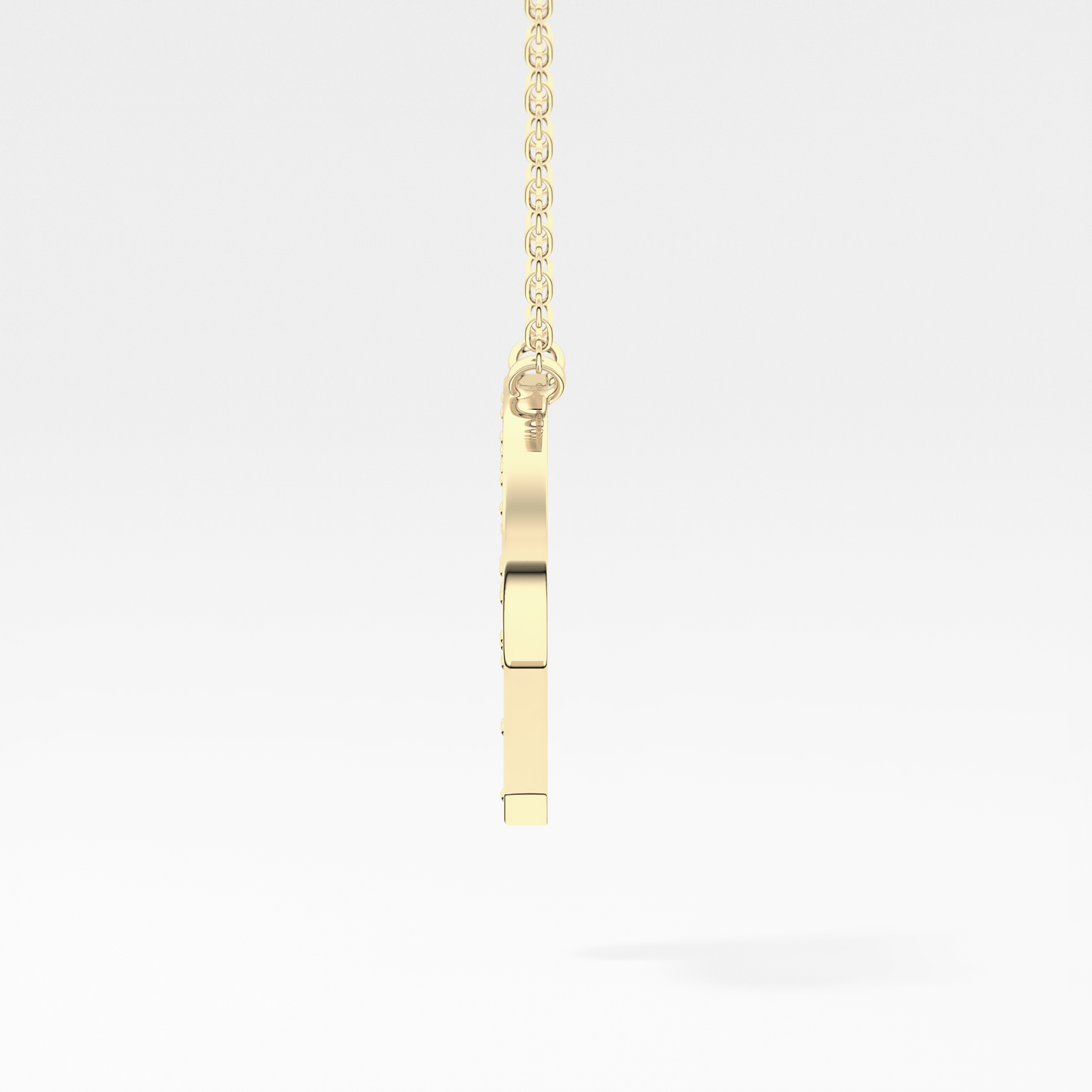 0.39 TCW Round Lab Grown Diamond P Initial Shaped Necklace