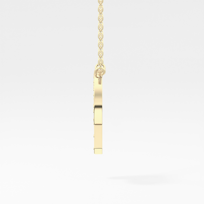 0.39 TCW Round Lab Grown Diamond P Initial Shaped Necklace