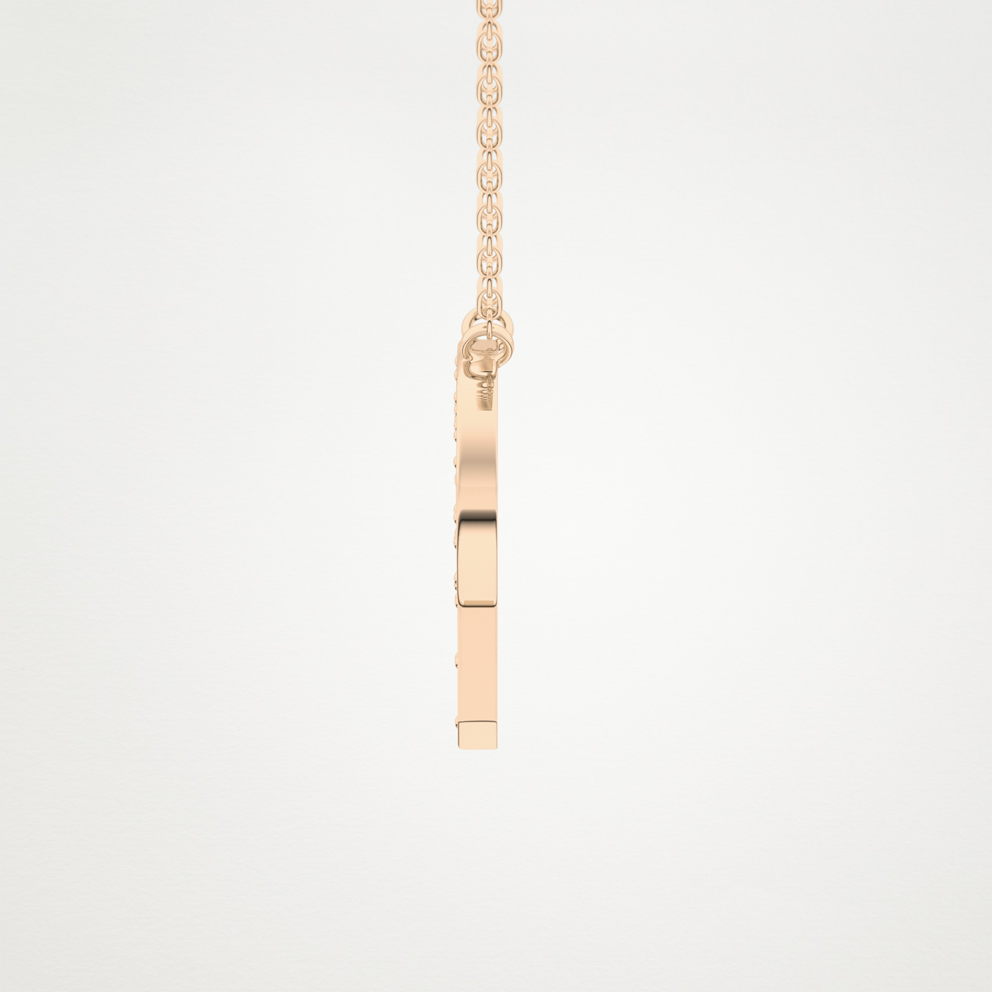 0.39 TCW Round Lab Grown Diamond P Initial Shaped Necklace