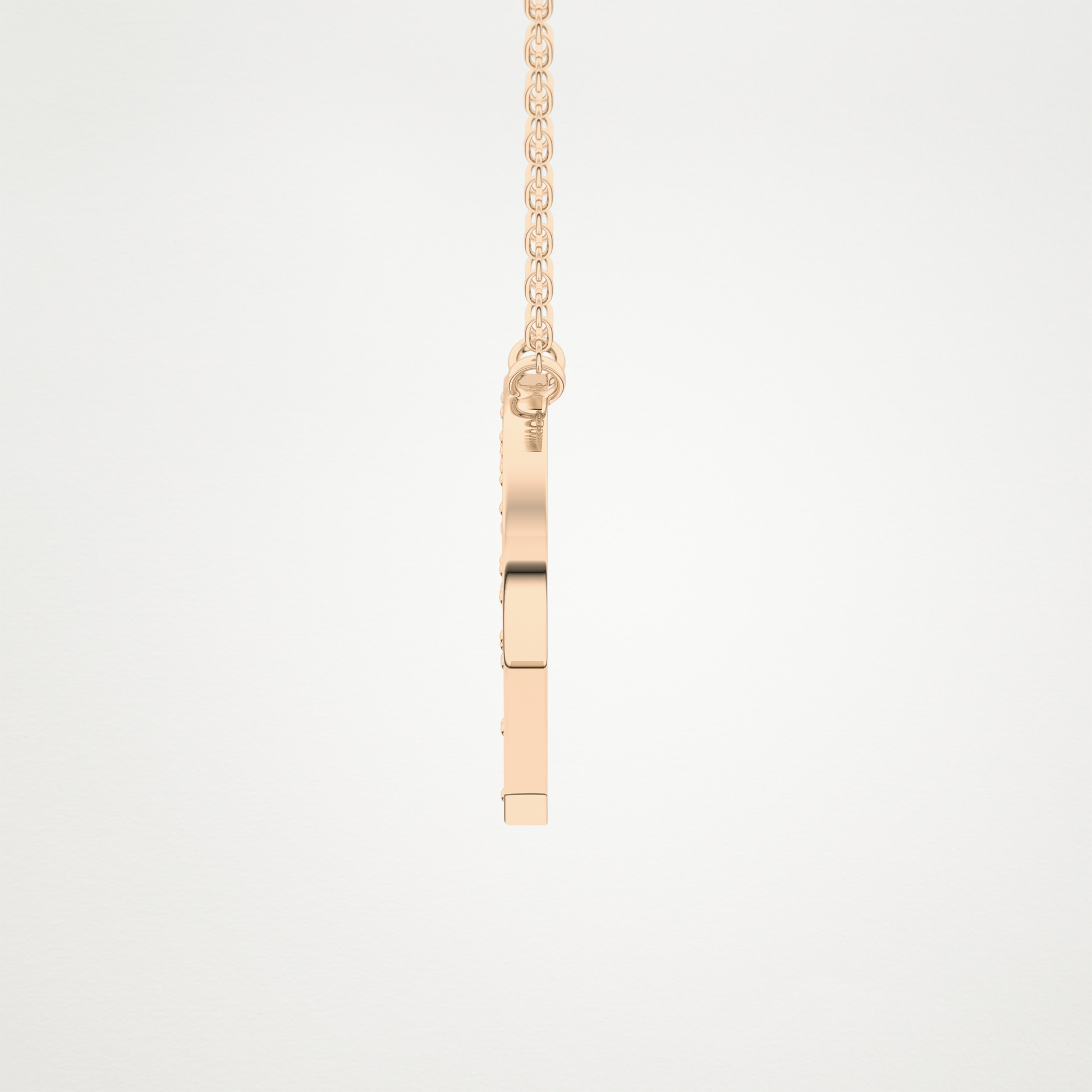 0.39 TCW Round Lab Grown Diamond P Initial Shaped Necklace