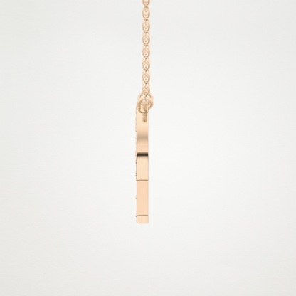 0.39 TCW Round Lab Grown Diamond P Initial Shaped Necklace