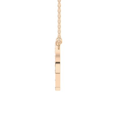 0.39 TCW Round Lab Grown Diamond P Initial Shaped Necklace