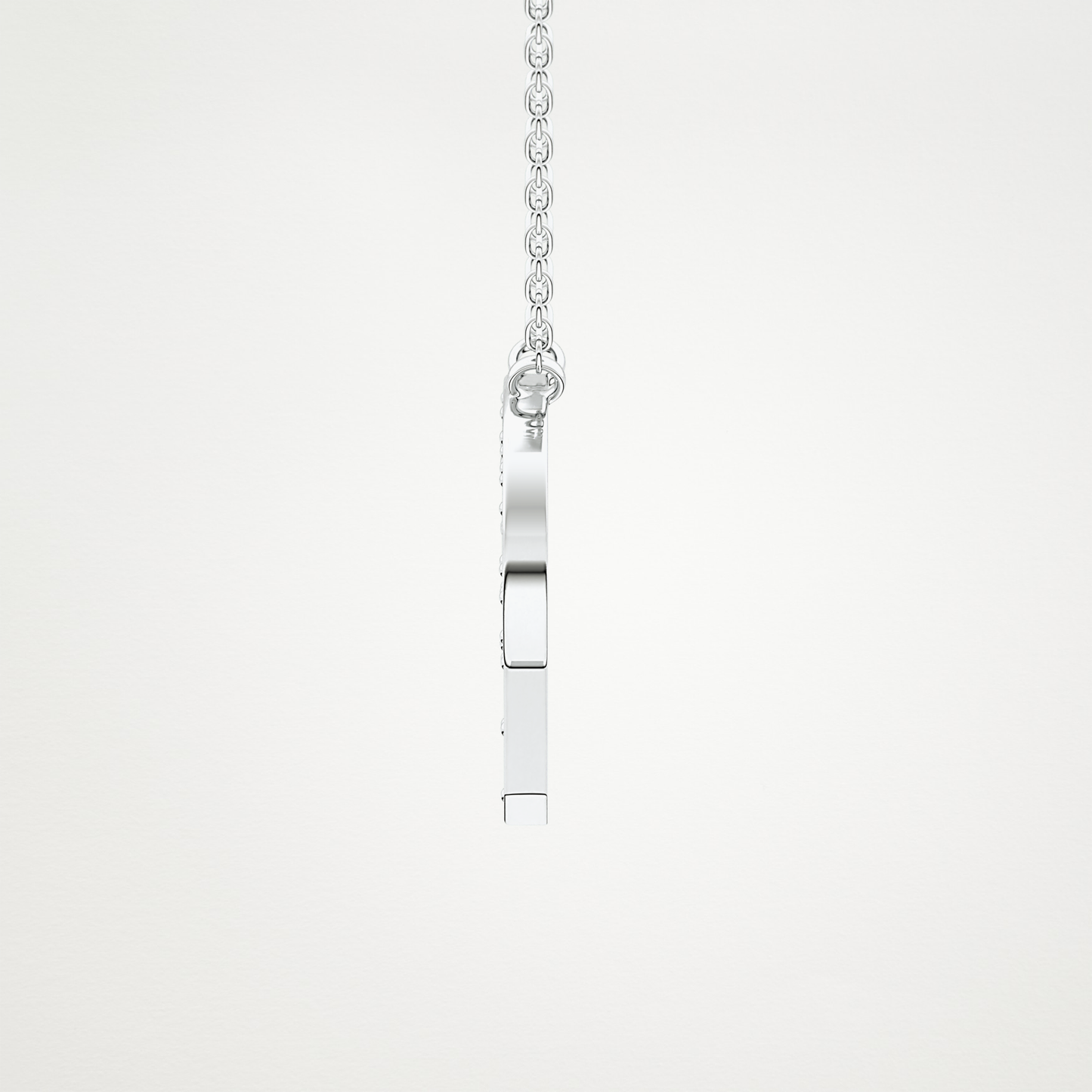0.39 TCW Round Lab Grown Diamond P Initial Shaped Necklace