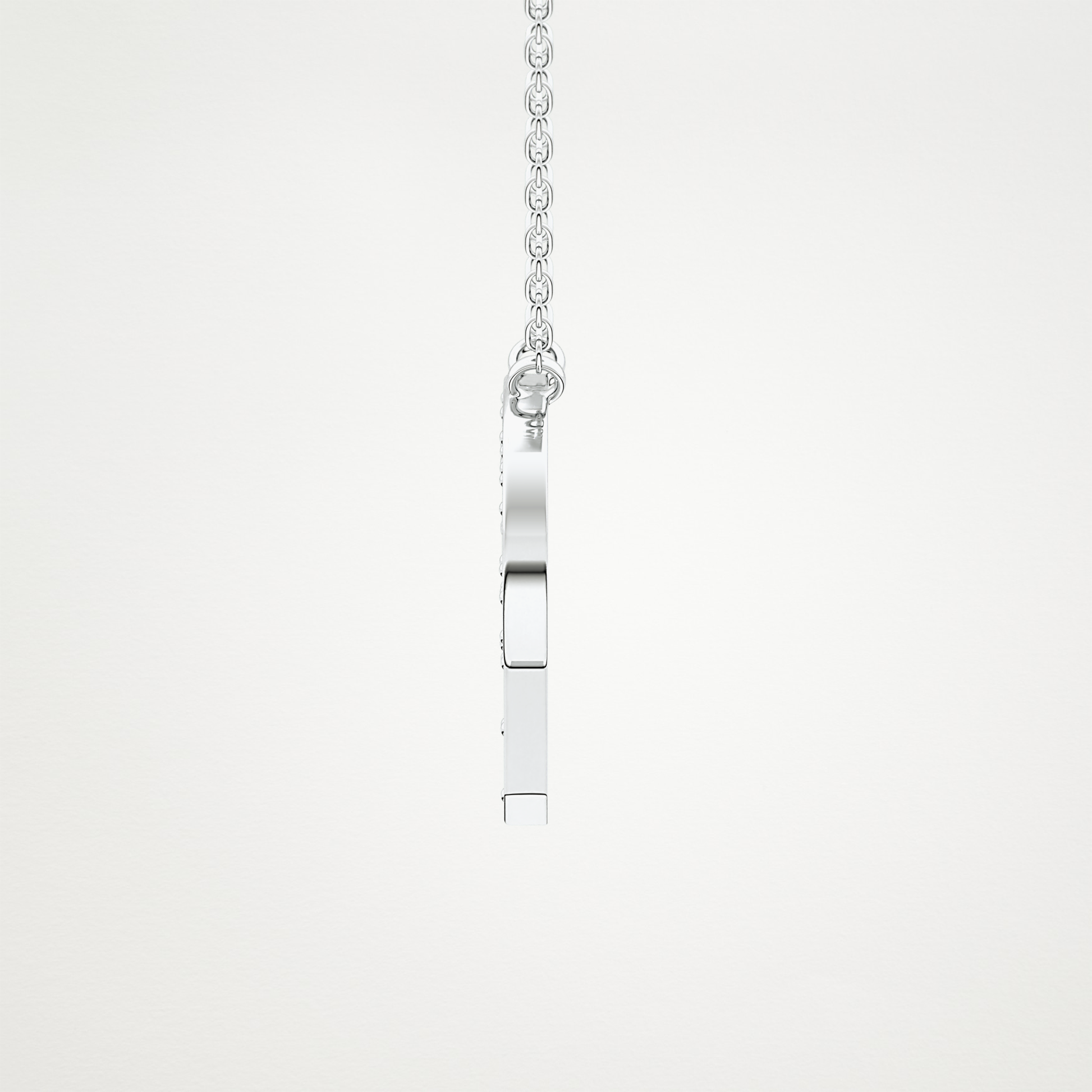 0.39 TCW Round Lab Grown Diamond P Initial Shaped Necklace