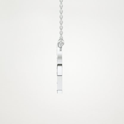 0.39 TCW Round Lab Grown Diamond P Initial Shaped Necklace