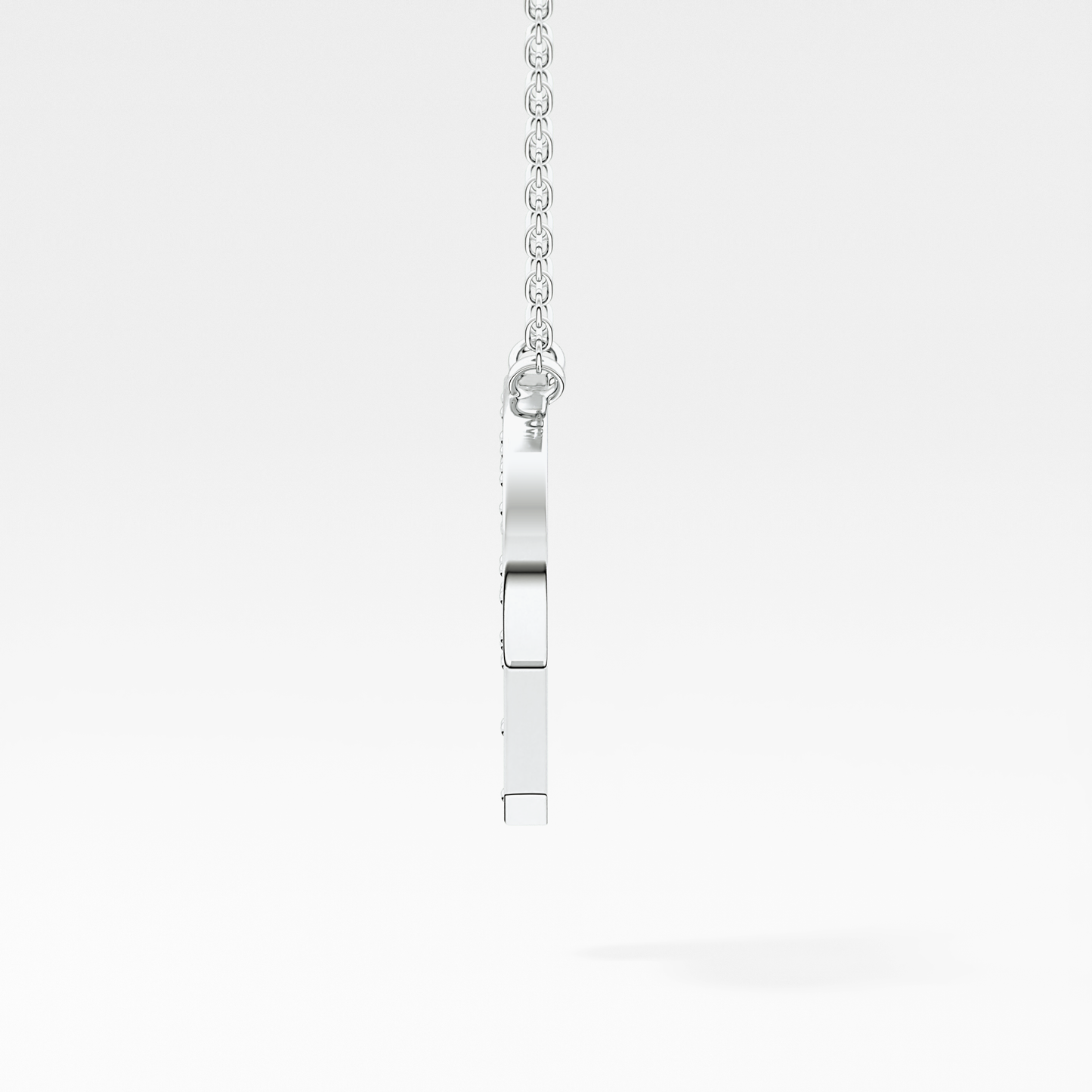 0.39 TCW Round Lab Grown Diamond P Initial Shaped Necklace