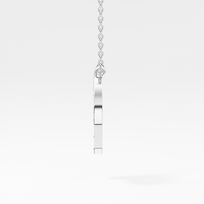 0.39 TCW Round Lab Grown Diamond P Initial Shaped Necklace