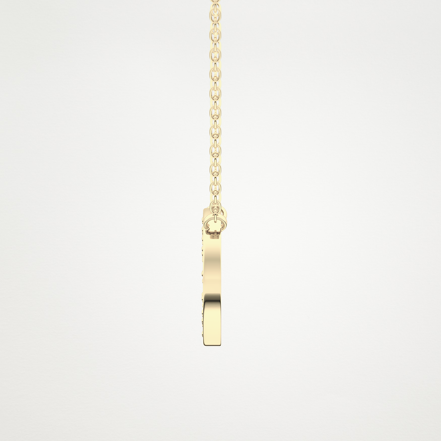 0.22 TCW Round Lab Grown Diamond O Initial Shaped Necklace
