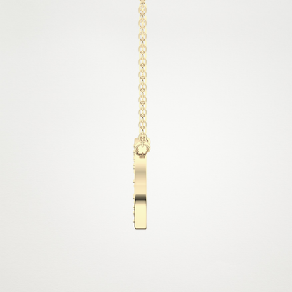 0.22 TCW Round Lab Grown Diamond O Initial Shaped Necklace