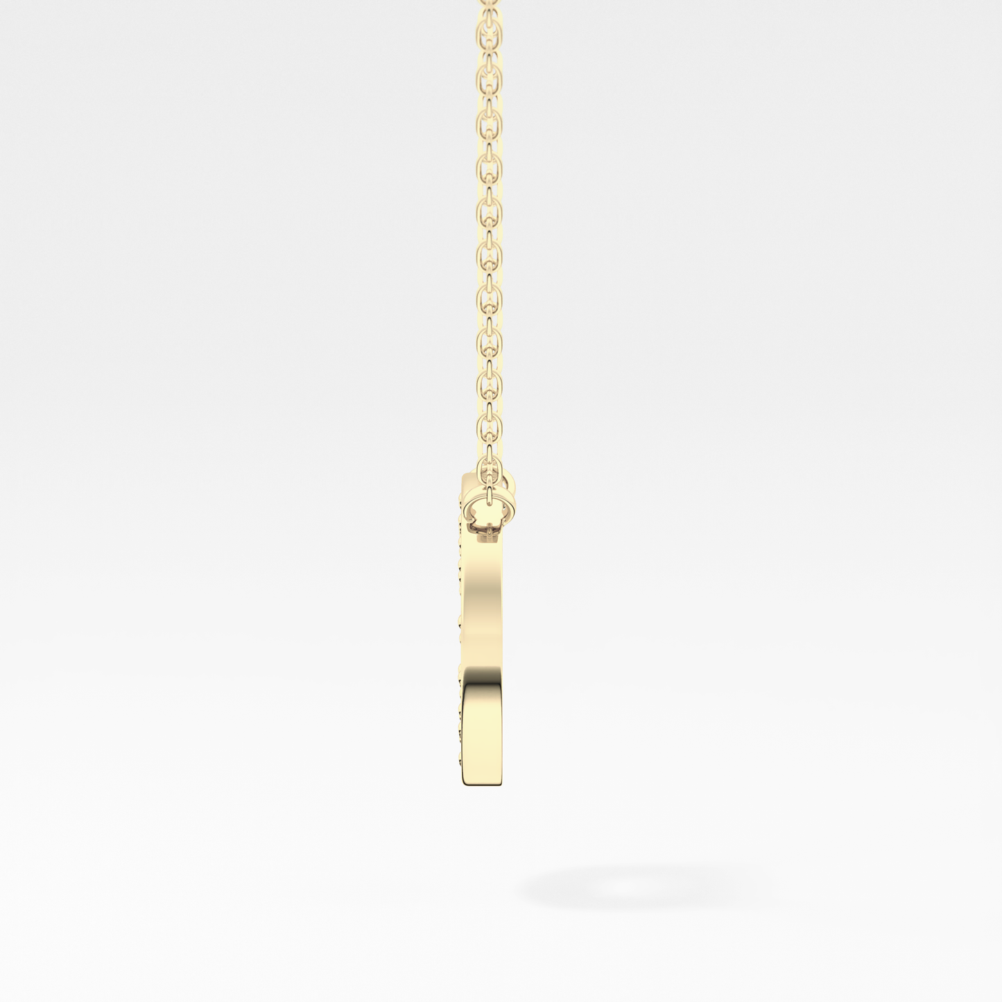 0.22 TCW Round Lab Grown Diamond O Initial Shaped Necklace