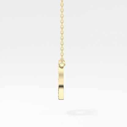 0.22 TCW Round Lab Grown Diamond O Initial Shaped Necklace
