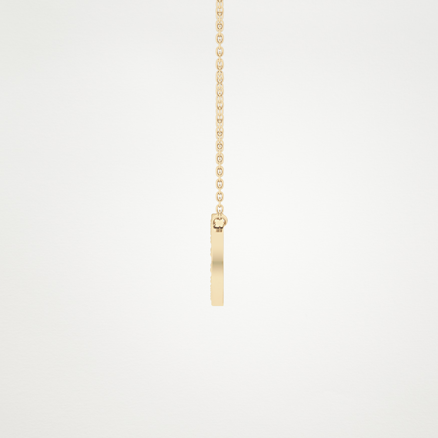 0.22 TCW Round Lab Grown Diamond O Initial Shaped Necklace