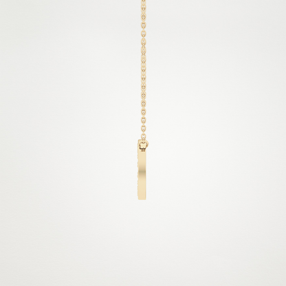 0.22 TCW Round Lab Grown Diamond O Initial Shaped Necklace