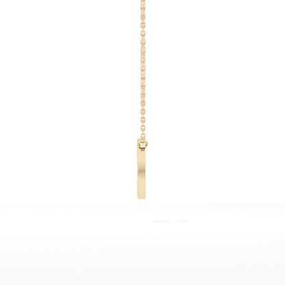 0.22 TCW Round Lab Grown Diamond O Initial Shaped Necklace
