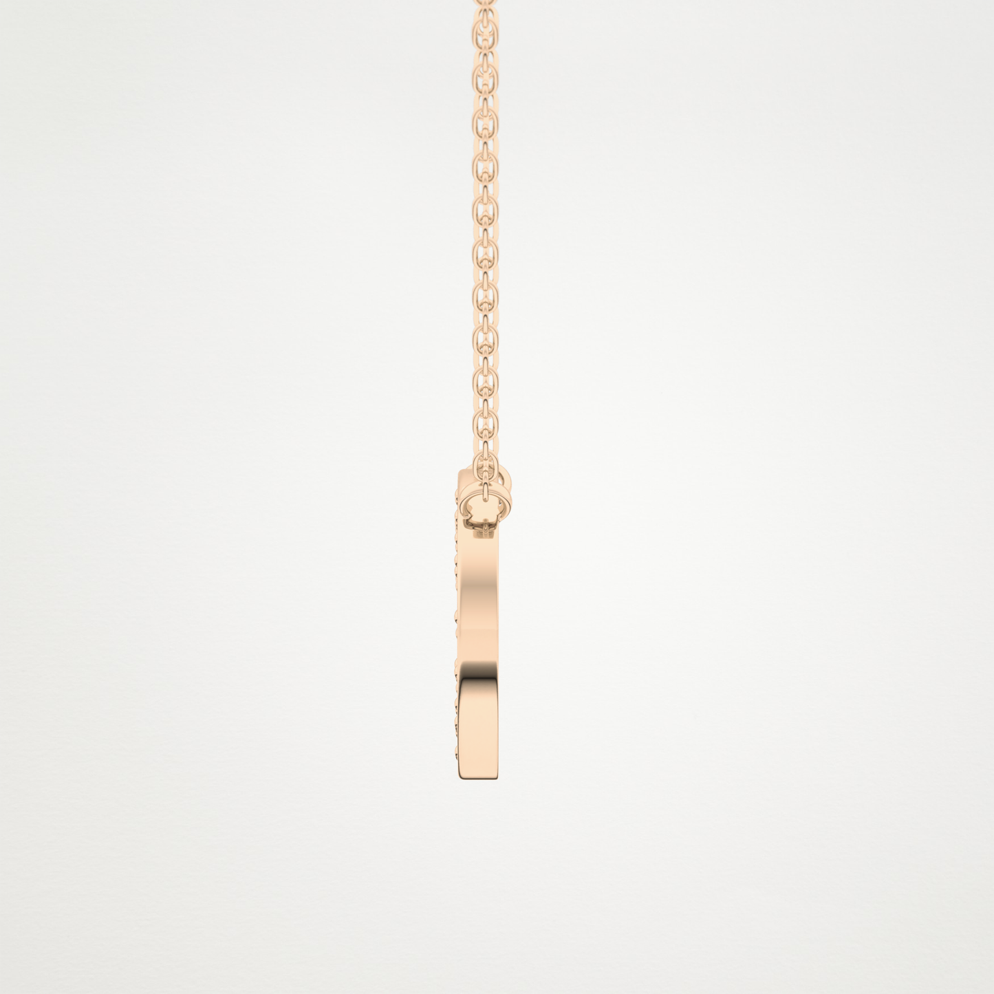 0.22 TCW Round Lab Grown Diamond O Initial Shaped Necklace