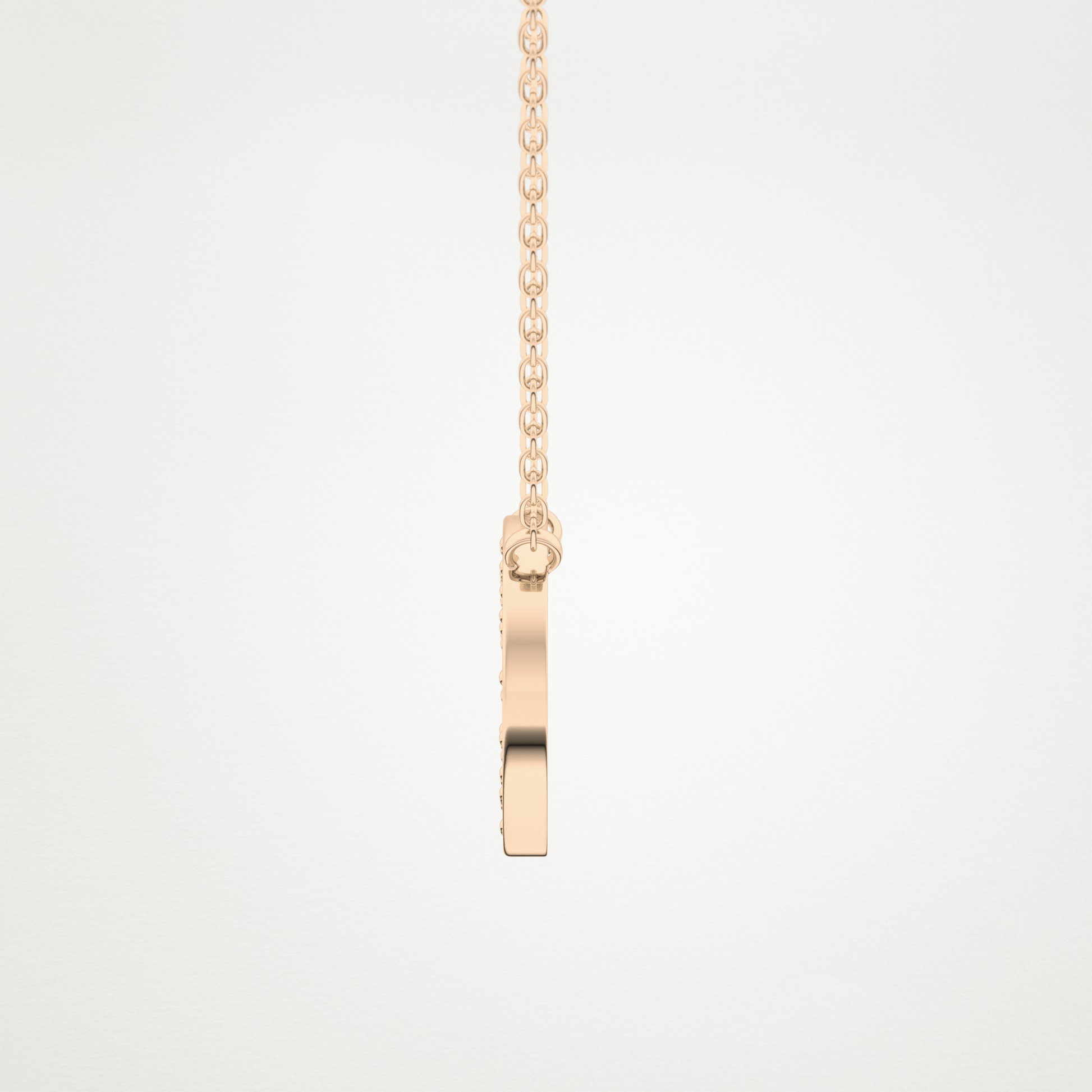 0.22 TCW Round Lab Grown Diamond O Initial Shaped Necklace