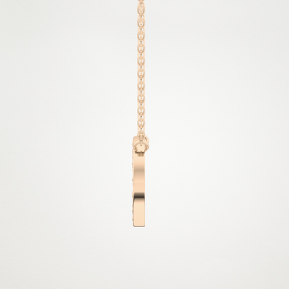0.22 TCW Round Lab Grown Diamond O Initial Shaped Necklace