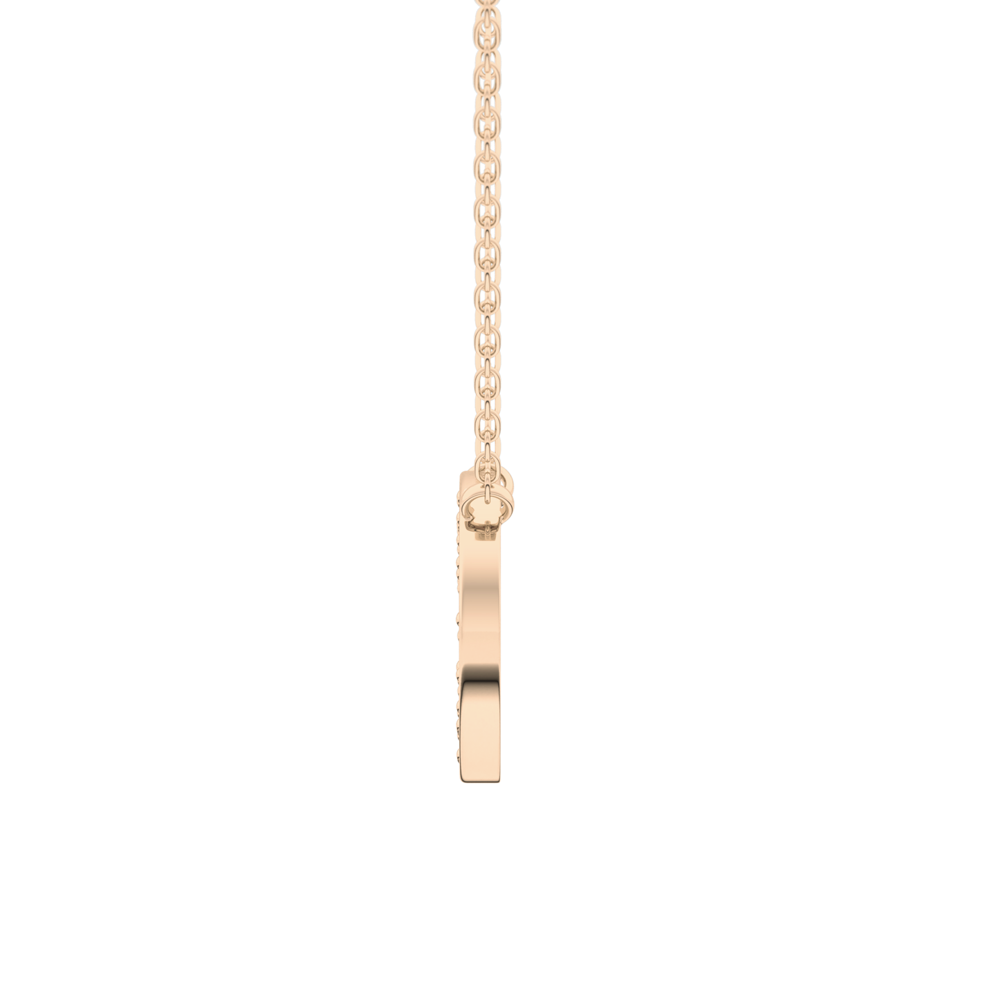 0.22 TCW Round Lab Grown Diamond O Initial Shaped Necklace