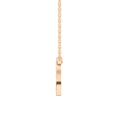 0.22 TCW Round Lab Grown Diamond O Initial Shaped Necklace