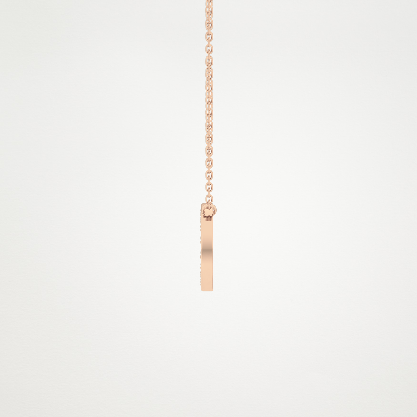 0.22 TCW Round Lab Grown Diamond O Initial Shaped Necklace