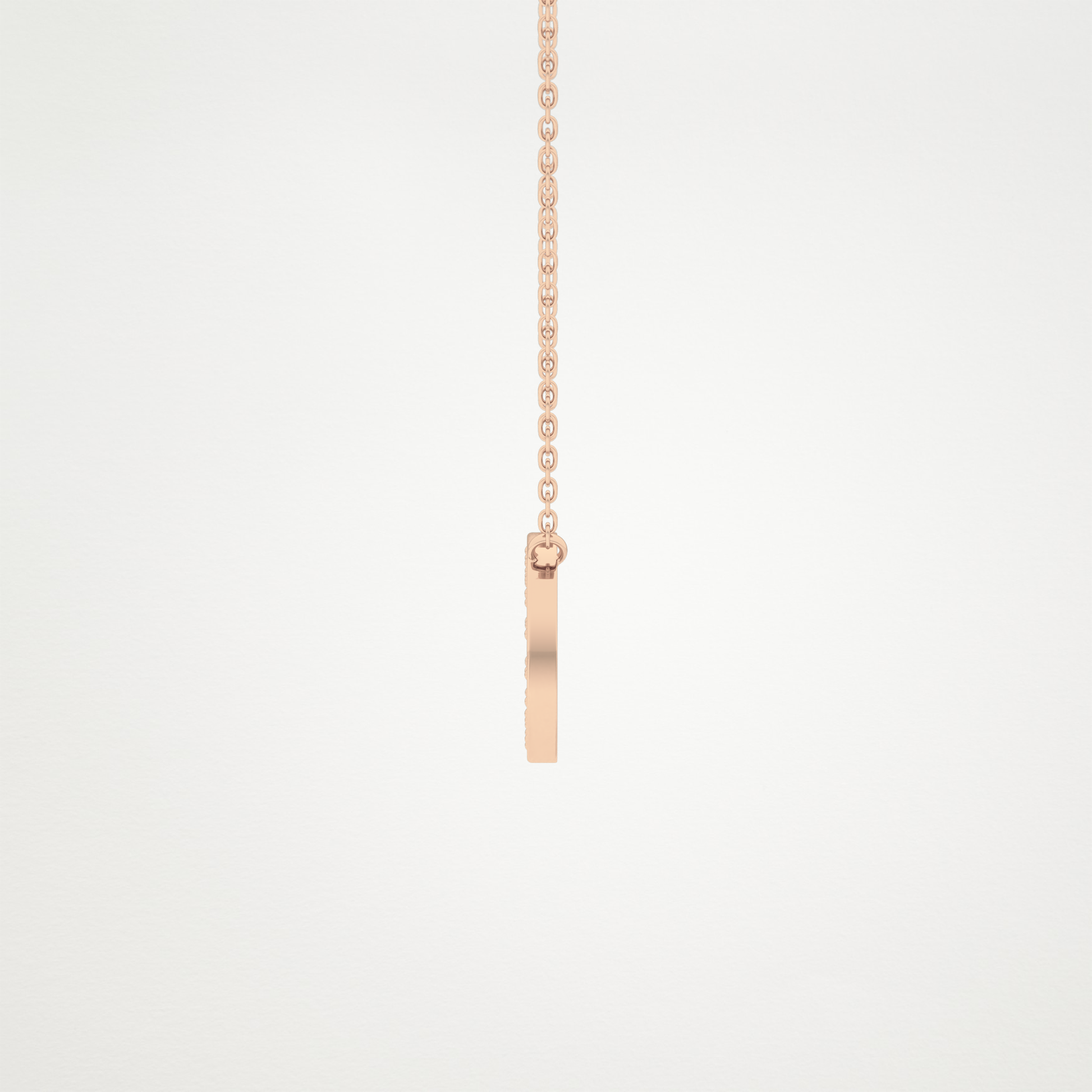 0.22 TCW Round Lab Grown Diamond O Initial Shaped Necklace