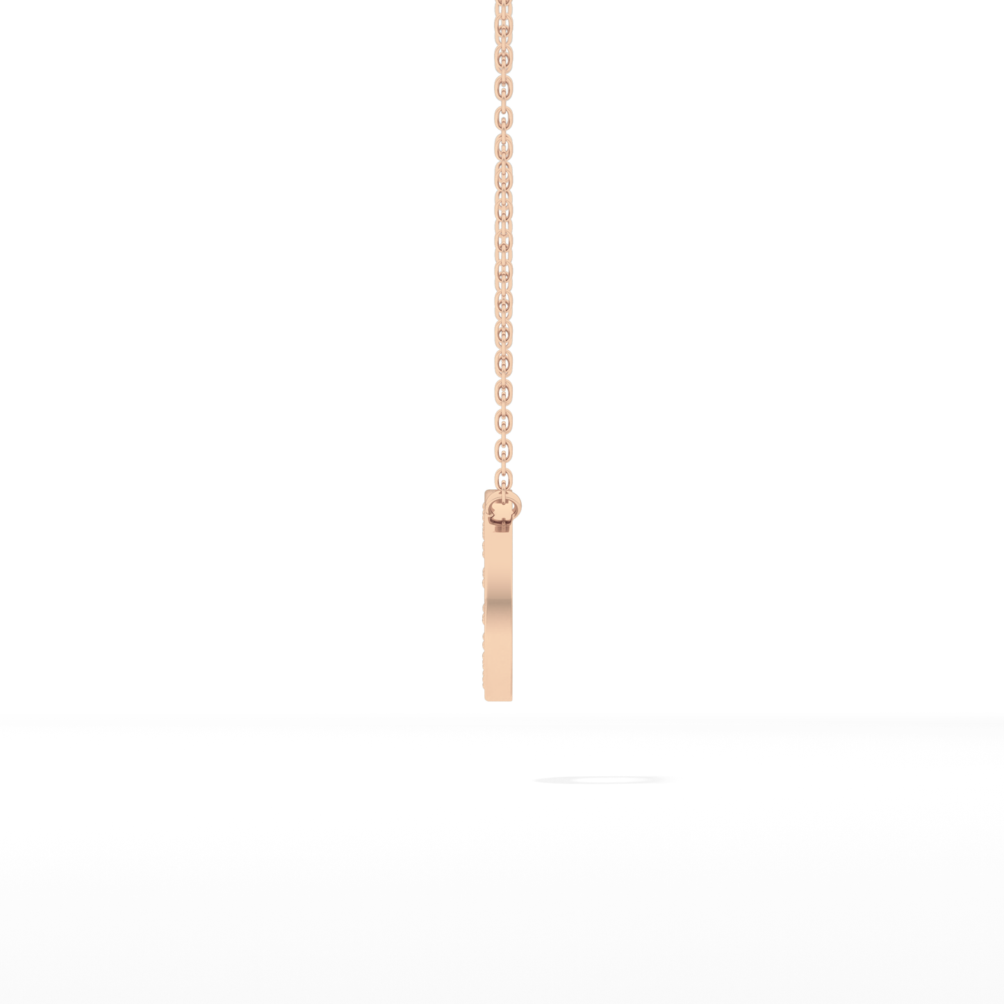 0.22 TCW Round Lab Grown Diamond O Initial Shaped Necklace