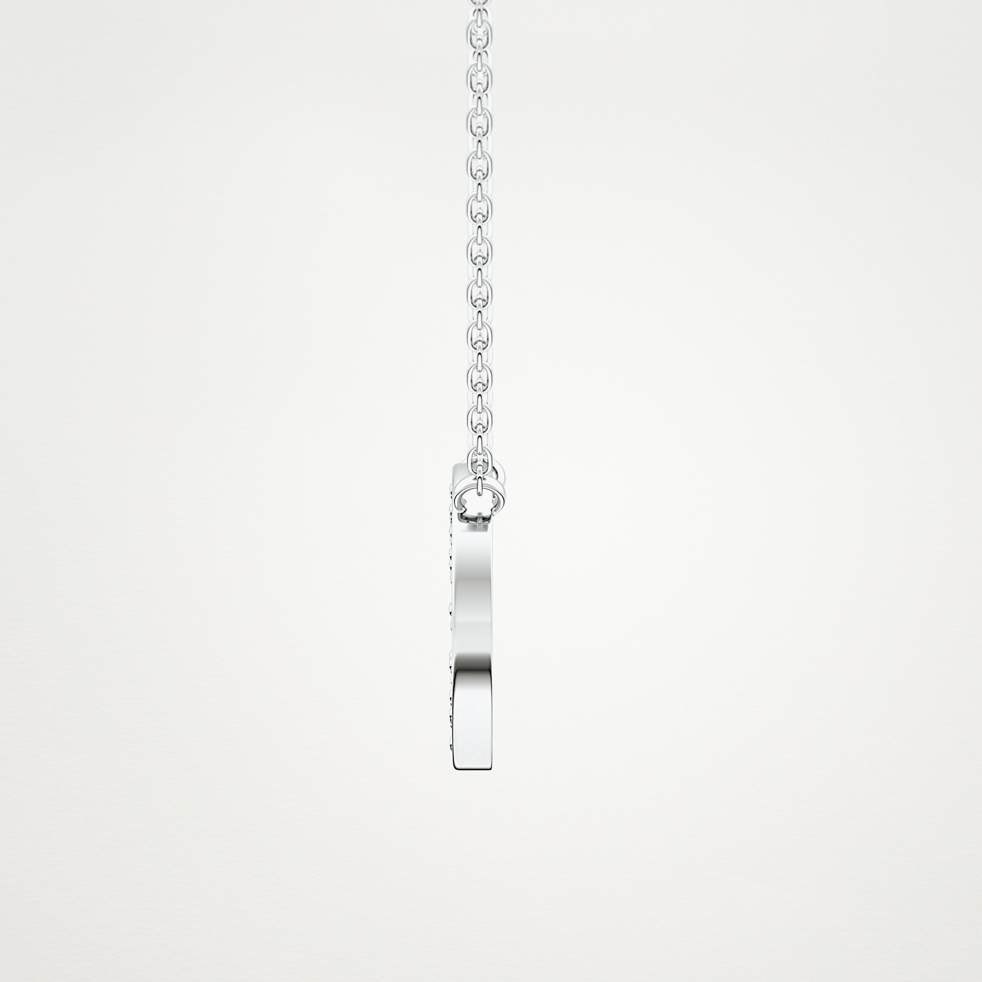 0.22 TCW Round Lab Grown Diamond O Initial Shaped Necklace