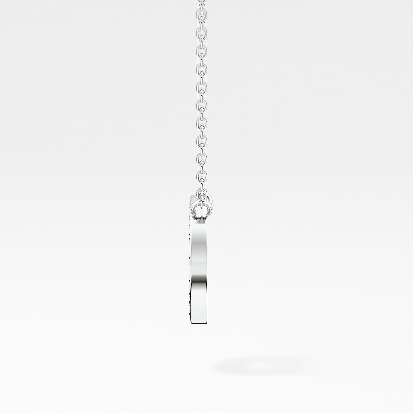 0.22 TCW Round Lab Grown Diamond O Initial Shaped Necklace