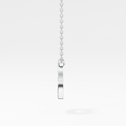 0.22 TCW Round Lab Grown Diamond O Initial Shaped Necklace