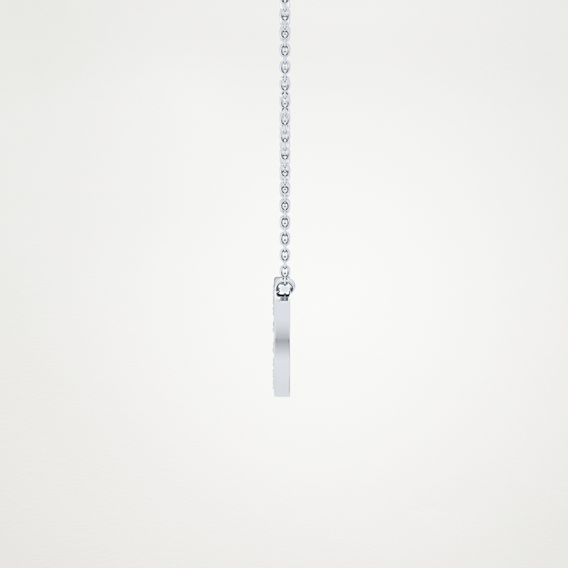 0.22 TCW Round Lab Grown Diamond O Initial Shaped Necklace