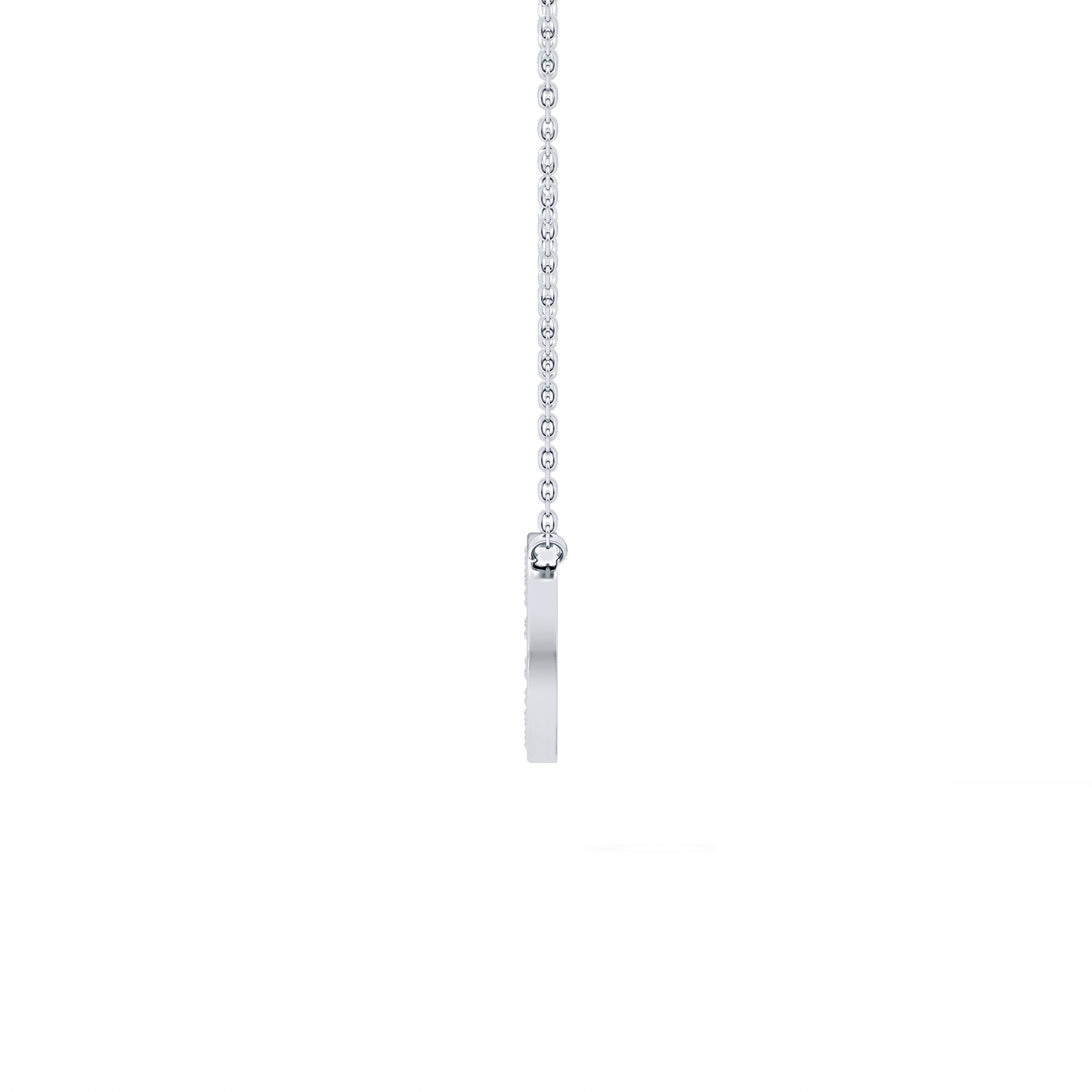 0.22 TCW Round Lab Grown Diamond O Initial Shaped Necklace