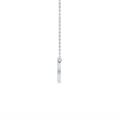 0.22 TCW Round Lab Grown Diamond O Initial Shaped Necklace