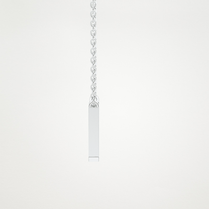 0.202 TCW Round Lab Grown Diamond M Initial Pendant Necklace