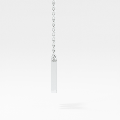 0.202 TCW Round Lab Grown Diamond M Initial Pendant Necklace