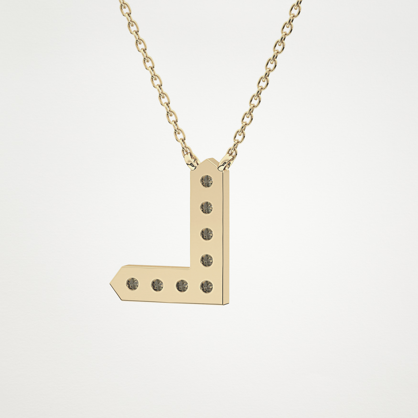 0.24 TCW Round Lab Grown Diamond L Initial Pendant Necklace