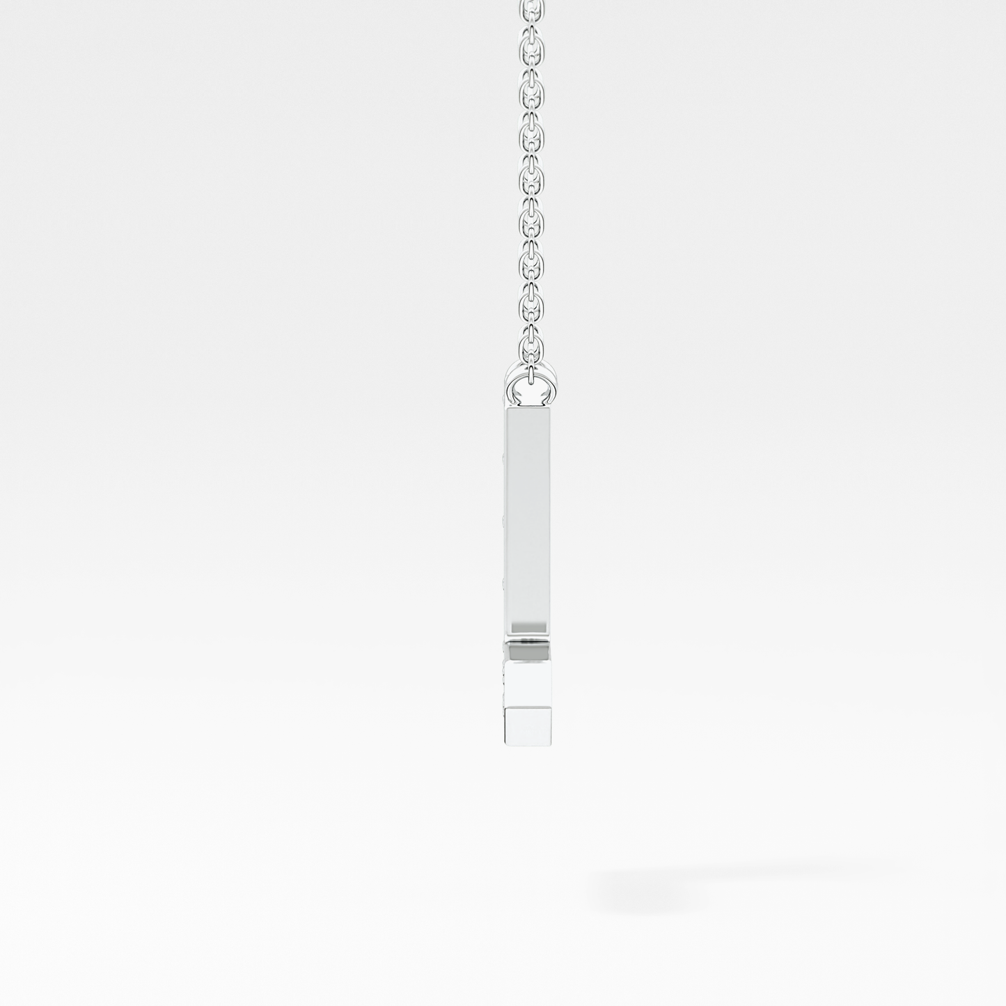 0.24 TCW Round Lab Grown Diamond L Initial Pendant Necklace