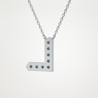 0.24 TCW Round Lab Grown Diamond L Initial Pendant Necklace