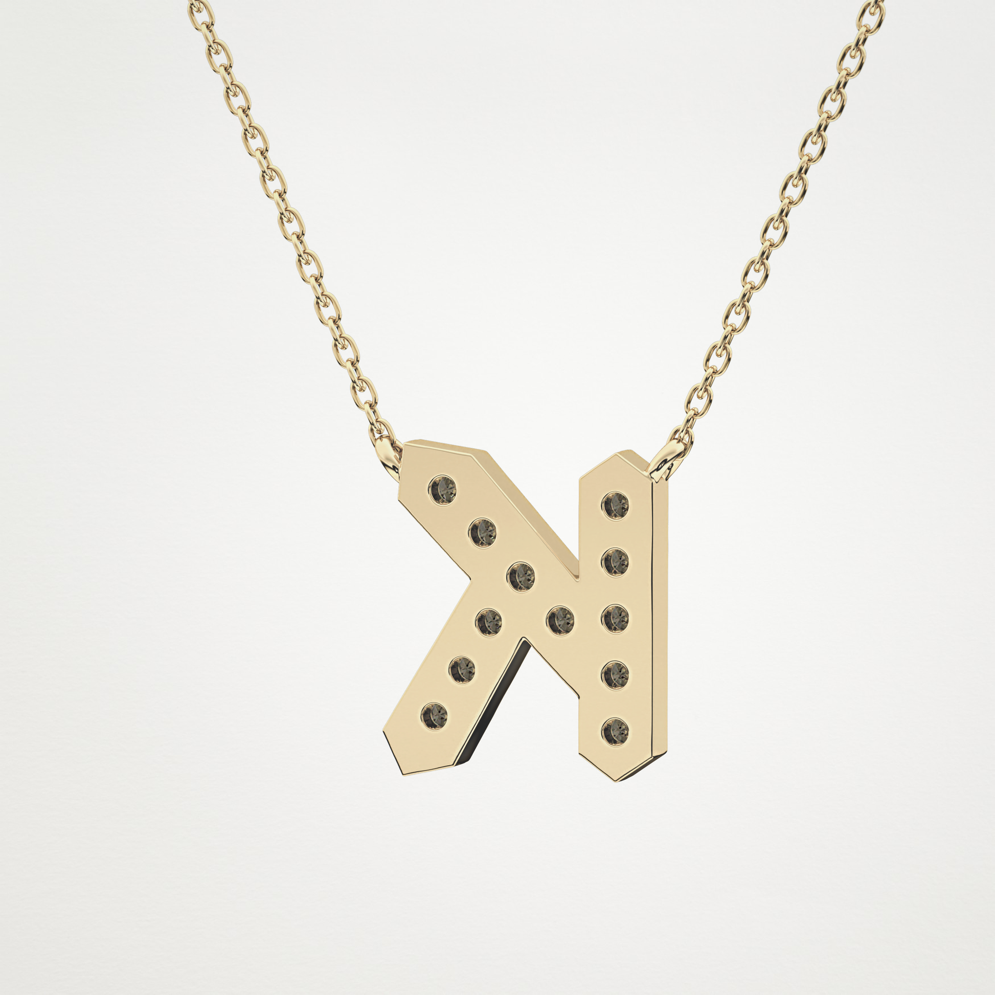 0.27 TCW Round Lab Grown Diamond K Initial Pendant Necklace