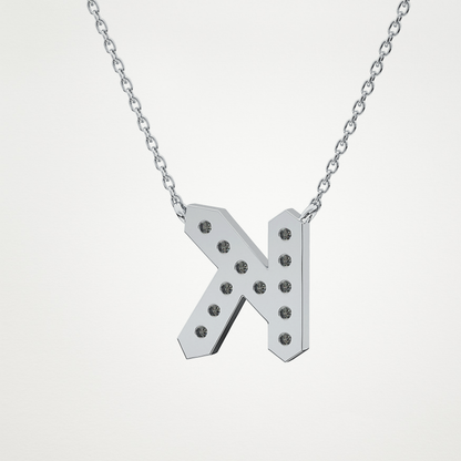 0.27 TCW Round Lab Grown Diamond K Initial Pendant Necklace